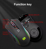 Redragon Ratón para juegos Lonewolf G105 - 8000 DPI - RGB óptico ergonómico programable - Negro