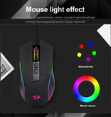 Redragon Ratón para juegos Lonewolf G105 - 8000 DPI - RGB óptico ergonómico programable - Negro