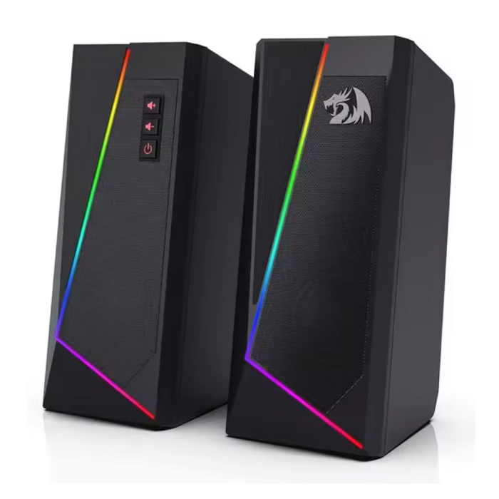 Redragon GS520 Desktop Speaker Set - RGB 3.5mm AUX Stereo Speaker - Black