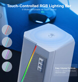 Redragon GS520 Desktop-Lautsprecherset – RGB 3,5-mm-AUX-Stereolautsprecher – Weiß