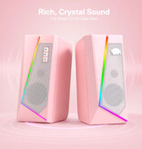 Redragon GS520 Desktop Luidspreker Set - RGB 3.5mm AUX Stereo Speaker - Roze