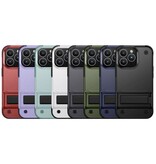Huikai Funda Armor para iPhone 16 Pro con función atril - Funda a prueba de golpes - Azul claro