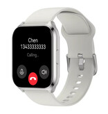 Haylou Montre intelligente Watch 2 Pro (LS02 Pro) - Moniteur cardiaque et d'oxygène - Montre de suivi d'activité sportive - Bracelet en silicone - Blanc