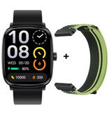 Haylou RS5 Smartwatch - 2.01'' AMOLED HD-Display - Hart-en Zuurstof-monitor - Sport Activity Tracker Horloge - Silicoon Bandje - Zwart