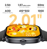 Haylou RS5 Smartwatch - 2.01'' AMOLED HD-Display - Hart-en Zuurstof-monitor - Sport Activity Tracker Horloge - Silicoon Bandje - Wit