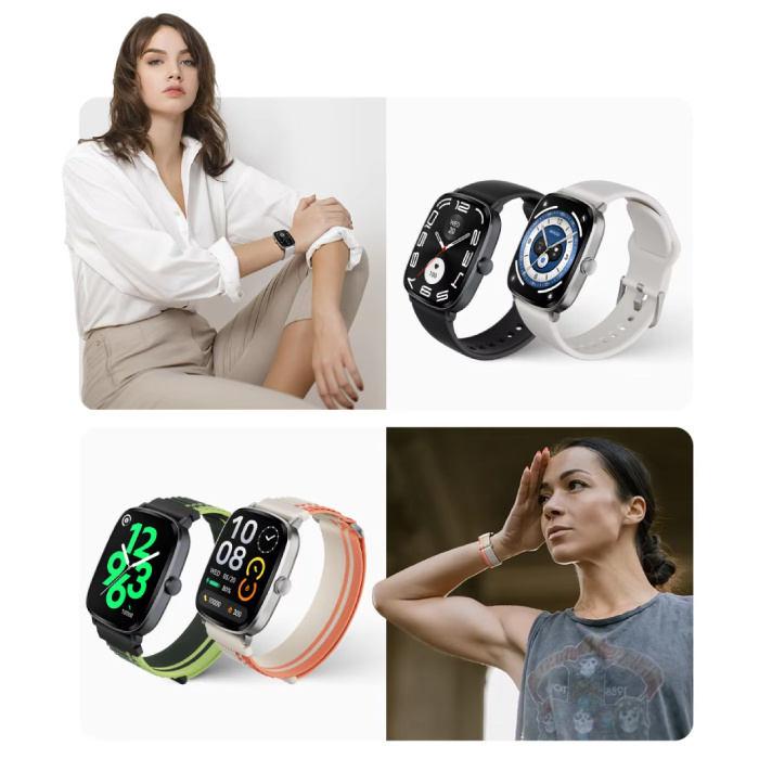 Haylou Smartwatch RS5 - Display AMOLED HD da 2,01'' - Monitor cardiaco e ossigeno - Orologio tracker attività sportiva - Cinturino in silicone - Bianco