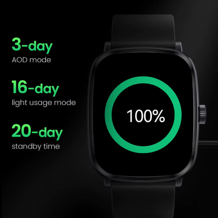 Haylou RS5 Smartwatch - Pantalla AMOLED HD de 2.01'' - Monitor cardíaco y de oxígeno - Reloj rastreador de actividad deportiva - Correa de silicona - Blanco