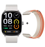 Haylou Smartwatch RS5 - Display AMOLED HD da 2,01'' - Monitor cardiaco e ossigeno - Orologio tracker attività sportiva - Cinturino in silicone - Bianco