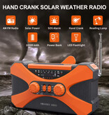 GUB 10.000mAh Powerbank & Radio op Zonne-energie met Dynamo - Ingebouwde Zaklamp - Externe Noodaccu Batterij Oplader Charger - Groen