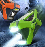 GUB 10.000mAh Powerbank & Radio op Zonne-energie met Dynamo - Ingebouwde Zaklamp - Externe Noodaccu Batterij Oplader Charger - Groen