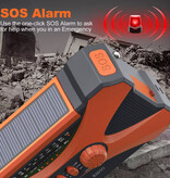 GUB 10.000-mAh-Solar-Powerbank und Radio mit Dynamo – integrierte Taschenlampe – externes Notladegerät – Grün