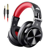 OneOdio A71 Gaming Studio DJ-Kopfhörer mit 6,35 mm und 3,5 mm AUX-Anschluss – Rot