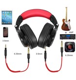 OneOdio A71 Gaming Studio DJ-Kopfhörer mit 6,35 mm und 3,5 mm AUX-Anschluss – Rot