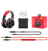 OneOdio A71 Gaming Studio DJ-Kopfhörer mit 6,35 mm und 3,5 mm AUX-Anschluss – Rot