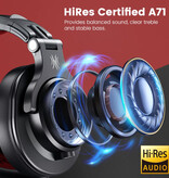 OneOdio Auriculares para DJ A71 Gaming Studio con conexión AUX de 6,35 mm y 3,5 mm - Plata