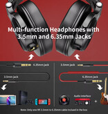 OneOdio Auriculares para DJ A71 Gaming Studio con conexión AUX de 6,35 mm y 3,5 mm - Plata