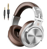 OneOdio Auriculares para DJ A71 Gaming Studio con conexión AUX de 6,35 mm y 3,5 mm - Plata