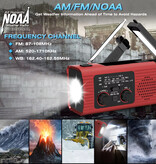 CHEGIT Power Bank solare da 4000 mAh e radio di emergenza con dinamo - Torcia incorporata - Caricabatterie di emergenza - Grigio