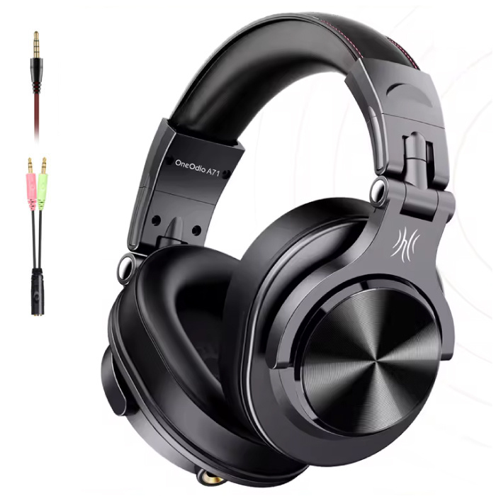A71 Gaming Studio DJ-Kopfhörer mit 6,35 mm und 3,5 mm AUX-Anschluss – Schwarz