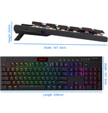 Redragon Horus K618 Mechanical Gaming Keyboard - Red Switches - RGB Illuminated - Wireless 2.4G/Bluetooth - QWERTY 104 Keys - Black
