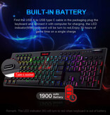 Redragon Clavier Gaming Mécanique Horus K618 - Switchs Bleus - Rétroéclairage RGB - Sans Fil 2.4G/Bluetooth - QWERTY 104 Touches - Noir
