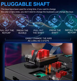 Redragon Teclado Mecánico Gaming Horus K618 - Switches Azules - Retroiluminación RGB - Inalámbrico 2.4G/Bluetooth - QWERTY 104 Teclas - Negro