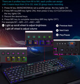 Redragon Horus K618 Mechanical Gaming Keyboard - Blue Switches - RGB Illuminated - Wireless 2.4G/Bluetooth - QWERTY 104 Keys - Black