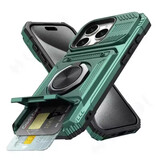 FAAGXUAA iPhone 11 Pro - Custodia con slot per scheda e cavalletto - Custodia con cover magnetica con presa per impugnatura - Verde