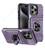FAAGXUAA iPhone 13 Pro - Card Slot Case with Kickstand - Grip Socket Magnetic Cover Case - Purple