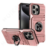 FAAGXUAA iPhone 13 - Card Slot Case with Kickstand - Grip Socket Magnetic Cover Case - Rose Gold