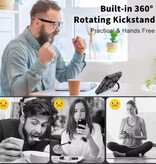 FAAGXUAA iPhone 13 Pro Max - Funda con ranura para tarjetas y función atril - Funda con cubierta magnética Grip Socket - Oro rosa