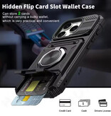 FAAGXUAA iPhone 16 Plus - Card Slot Case with Kickstand - Grip Socket Magnetic Cover Case - Red