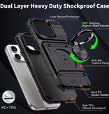 FAAGXUAA iPhone 16 Plus - Card Slot Hoesje met Kickstand - Grip Socket Magnetische Cover Case - Rood