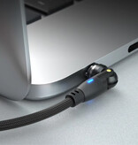 AUFU USB Type C to USB Type C Magnetic Charging Cable - 1 Meter - 100W USB-C Fast Charging Charger Data Cable - Black