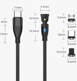 AUFU USB Type C naar iPhone Lightning Magnetische Oplaadkabel - 1 Meter - 100W USB-C Fast Charging Oplader Data Kabel - Groen