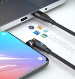 AUFU USB Type C to iPhone Lightning Magnetic Charging Cable - 1.8 Meter - 100W USB-C Fast Charging Charger Data Cable - Black