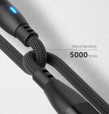 AUFU USB Type C to iPhone Lightning Magnetic Charging Cable - 1.8 Meter - 100W USB-C Fast Charging Charger Data Cable - Black