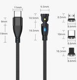 AUFU USB Type C to USB Type C Magnetic Charging Cable - 1.8 Meter - 100W USB-C Fast Charging Charger Data Cable - Green