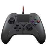 Bonacell Gaming-Controller für PS5 / PS4 / PC – Gamepad mit Kabel und Vibration – Schwarz