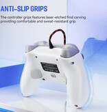 Bonacell Gaming Controller for PS5 / PS4 / PC - Wired Gamepad with Vibration - White