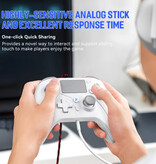 Bonacell Gaming-Controller für PS5 / PS4 / PC – Gamepad mit Kabel und Vibration – Weiß