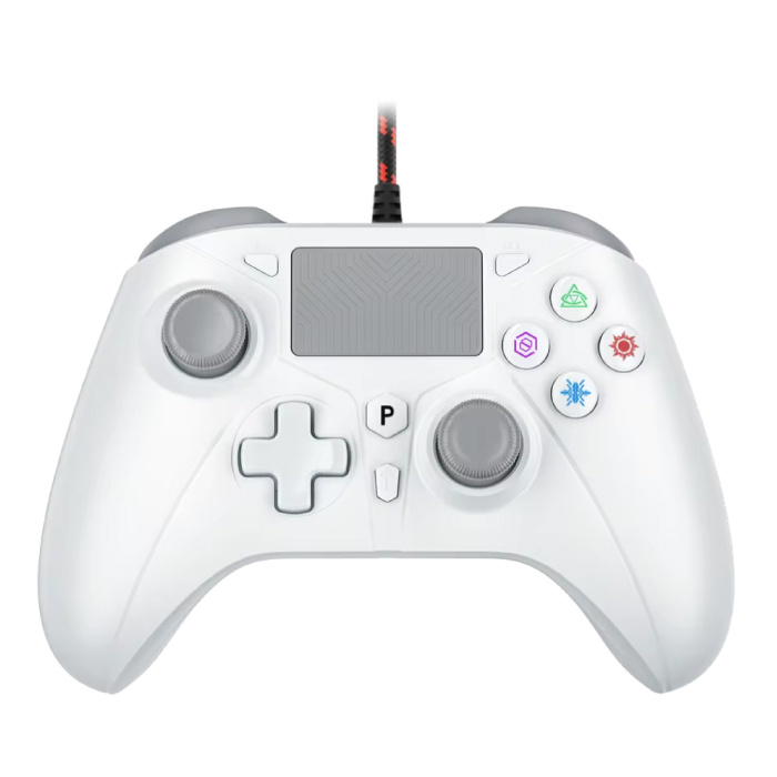 Gaming Controller for PS5 / PS4 / PC - Wired Gamepad with Vibration - White
