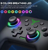 DinoFire Controller da gioco RGB per Nintendo Switch/PC - Gamepad wireless Bluetooth - Nero