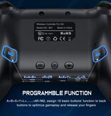 DinoFire Manette de jeu RVB pour Nintendo Switch / PC - Manette de jeu Bluetooth sans fil - Noir