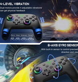 DinoFire Kontroler gier RGB do konsoli Nintendo Switch / PC - Bezprzewodowy pad do gier Bluetooth - Czarny