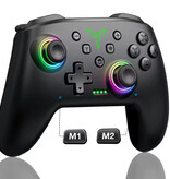 DinoFire Kontroler gier Q218 RGB do konsoli Nintendo Switch / PC - Gamepad przewodowy - Czarny