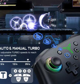 DinoFire Kontroler gier Q218 RGB do konsoli Nintendo Switch / PC - Gamepad przewodowy - Czarny