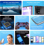 UMIDIGI Smartphone A11 Pro Max - Écran 6,8" FHD+ - 4 Go de RAM - 128 Go de stockage - Appareil photo 48 MP - Batterie 5150 mAh - Noir