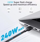 ANKER Cable de carga USB-C a USB-C - Cable de datos tipo C de 240 W Cable cargador de 180 cm - Negro