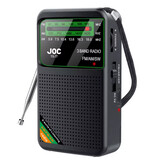 JOC Radio d'urgence TG77 sur batterie - Rechargeable USD-C - Radio FM AM SW - Noir